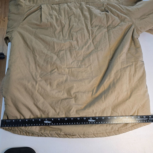 Wrangler Jacket Men's Large Tan Sherpa Lined Collared Long Sleeve Button Pockets - Picture 11 of 14